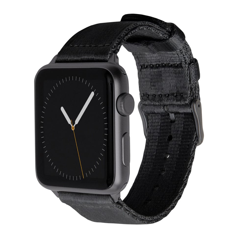 Apple Watch Seat Belt Nylon - Black/Gray, ARC-AWSB-BLKG42, ARC-AWSB-BLKG38