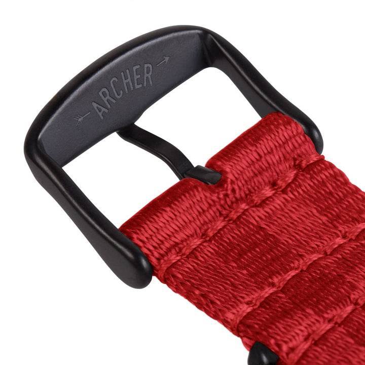 Seat Belt NATO - Red, Black Hardware, ARC-SBNATO-REDB22, ARC-SBNATO-REDB20, ARC-SBNATO-REDB18