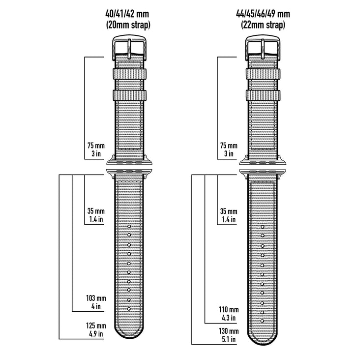 Apple Watch Nylon Watch Band - Forest Green/Stainless