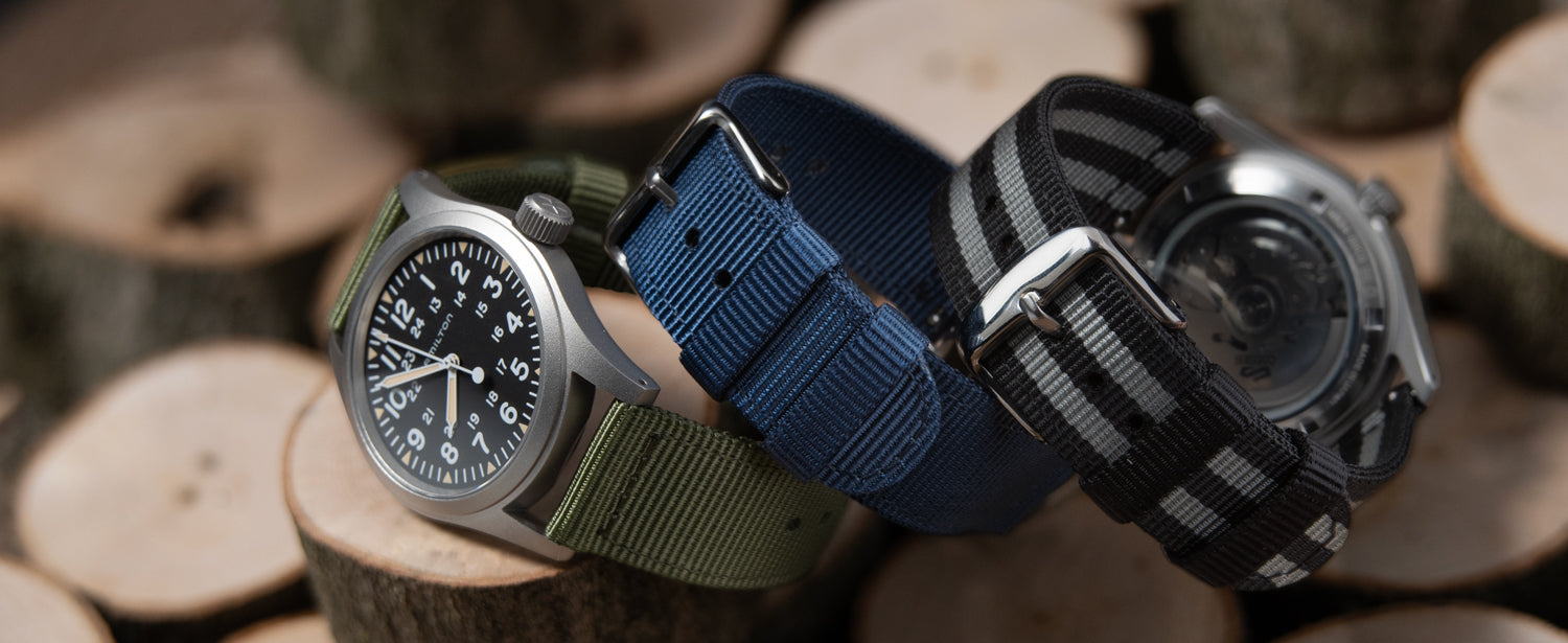 Quick Release Nylon Watch Band - Black and Gray (James Bond Quick Release Nylon Watch Band - Black and Gray (James Bond