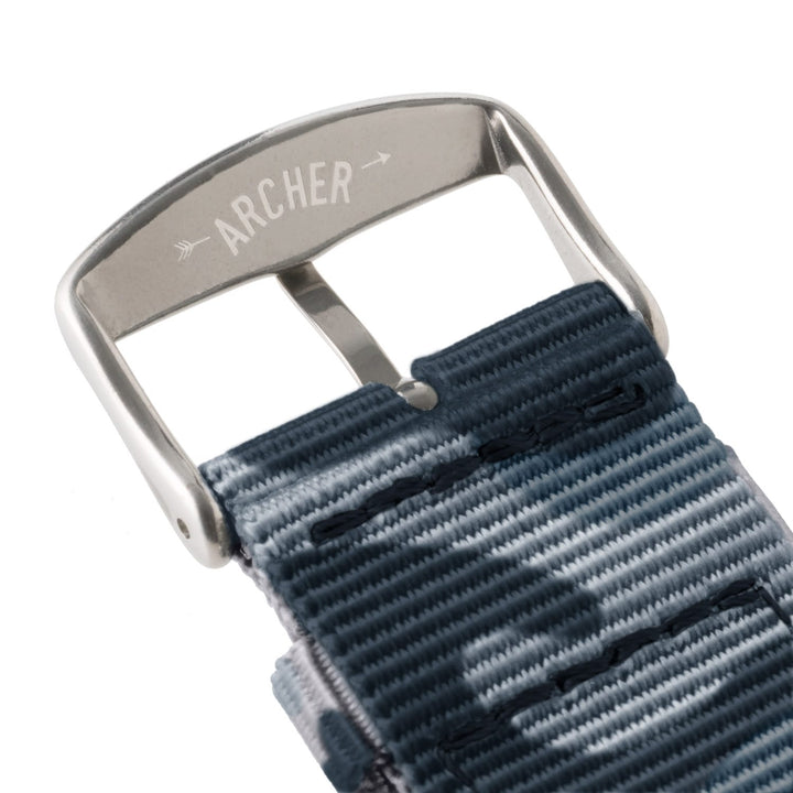 Quick Release Nylon Watch Band - Blue Camo – alternate view