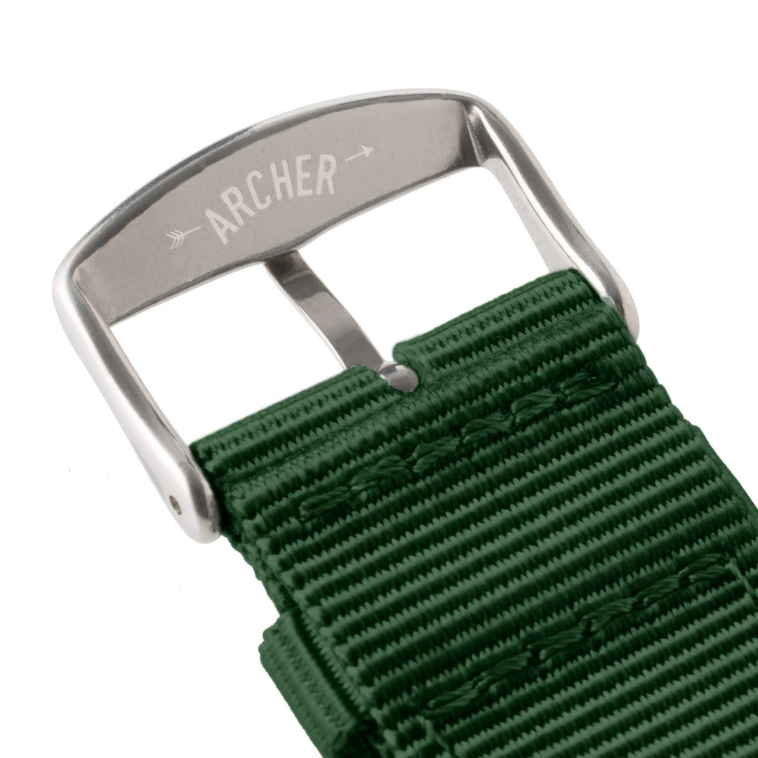 Quick Release Nylon Watch Band - Forest Green – alternate view