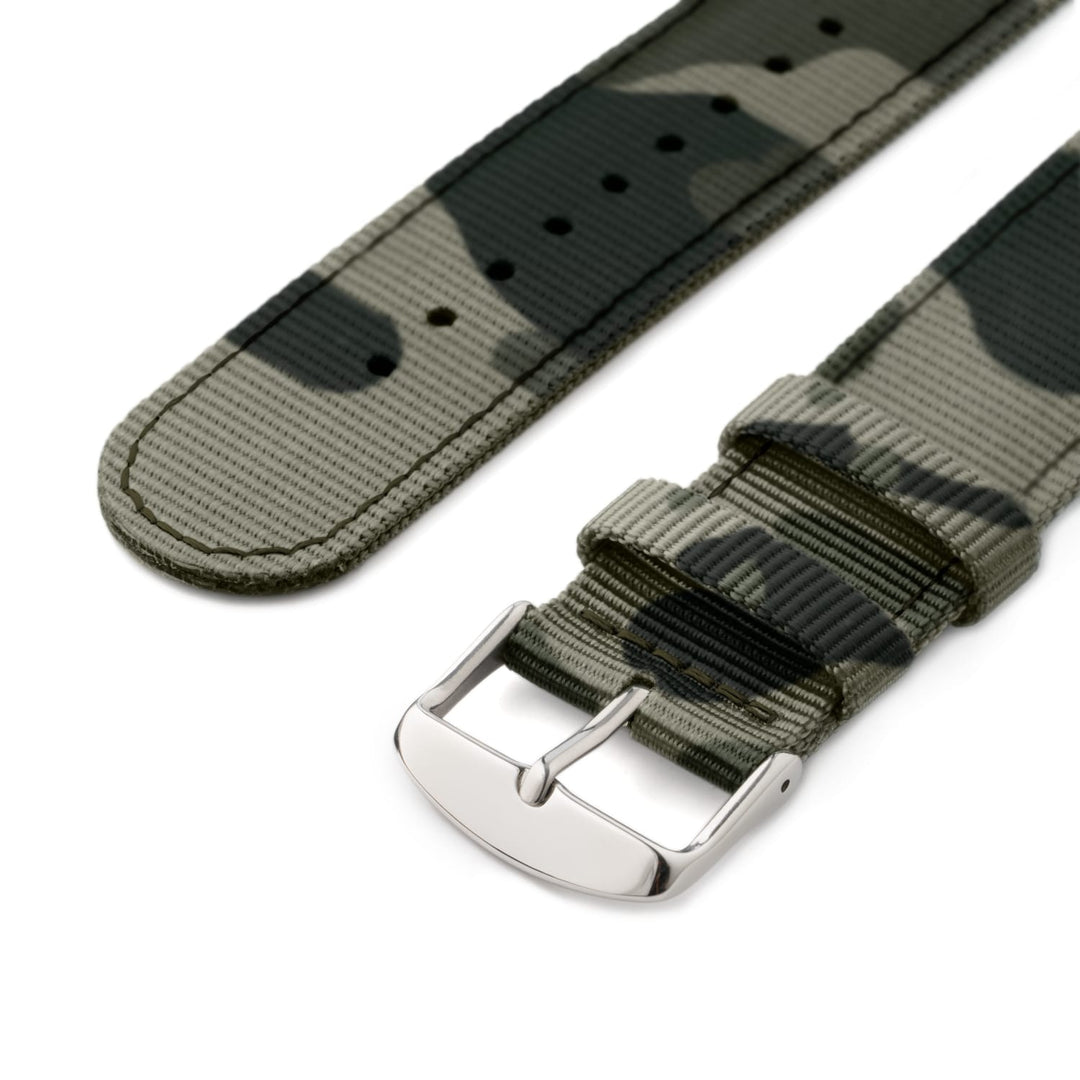 Quick Release Nylon Watch Band - Green Camo – alternate view