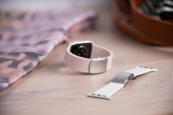 Apple Watch Custom Fit Silicone - Pale Rose/Silver