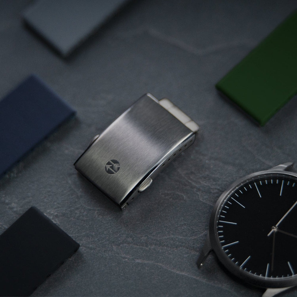 Stainless Steel Clasp for Quick Release Custom Fit Silicone - Brushed Gunmetal – lifestyle photo
