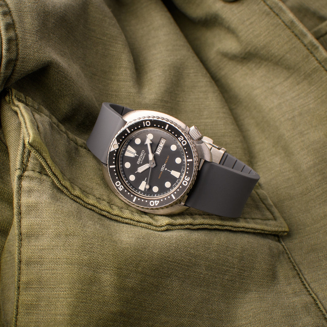 Quick Release Custom Fit Silicone Watch Band - Graphite