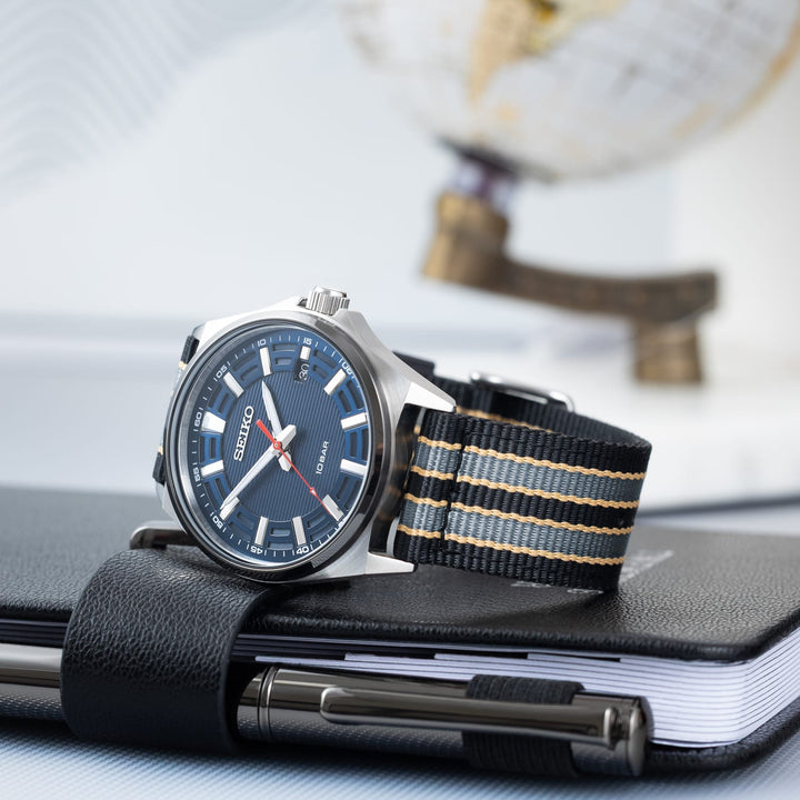 Bracelet de montre en nylon à dégagement rapide - Noir/gris Et Jaune