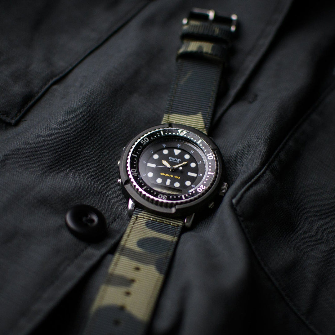 Quick Release Nylon Watch Band - Green Camo