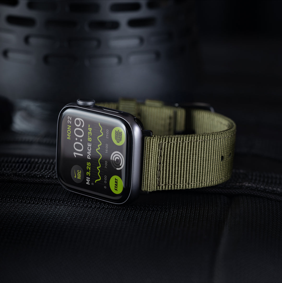Apple Watch Nylon Watch Band - Olive/Black
