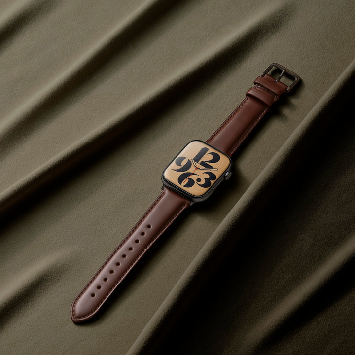 Apple Watch Leather Watch Band - Mahogany/Matched/Space Gray