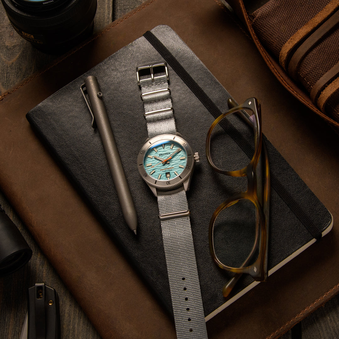 Seat Belt Nylon NATO Watch Band - Gray, Stainless Hardware