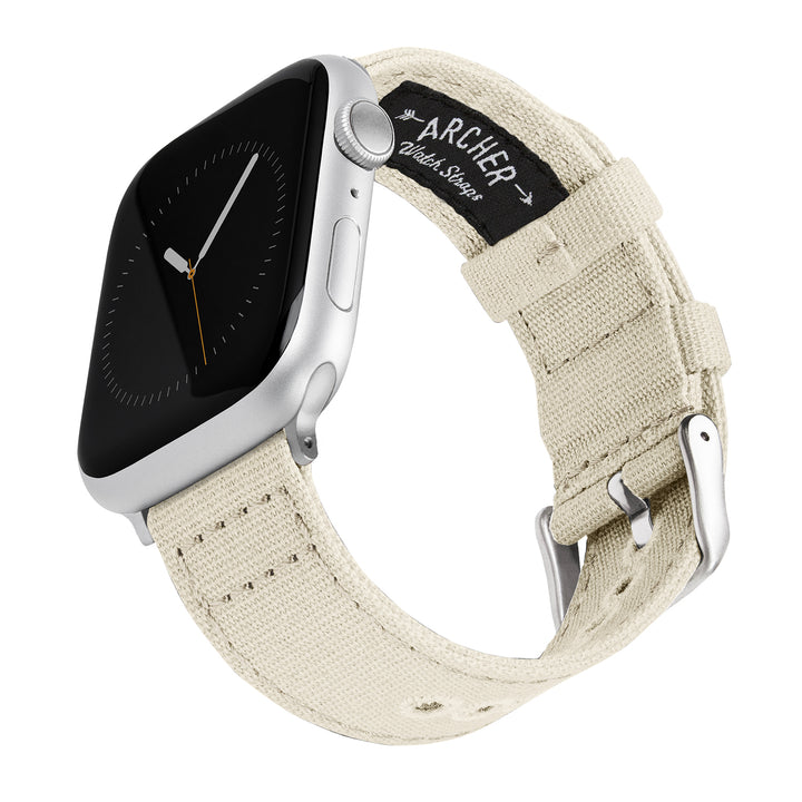 Apple Watch Canvas Watch Band - Alabaster/Silver Aluminum – main product photo
