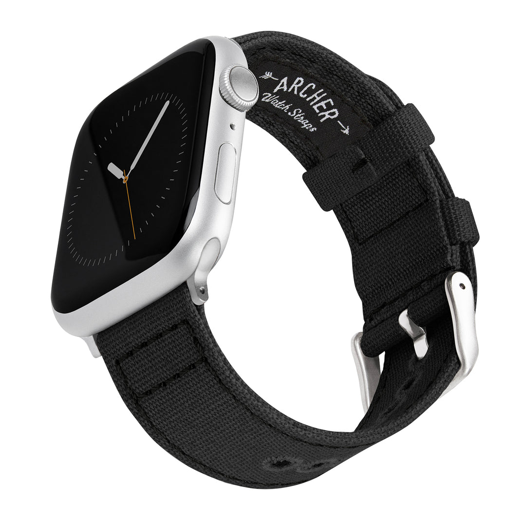 Apple Watch Canvas Watch Band - Black/Silver Aluminum – main product photo