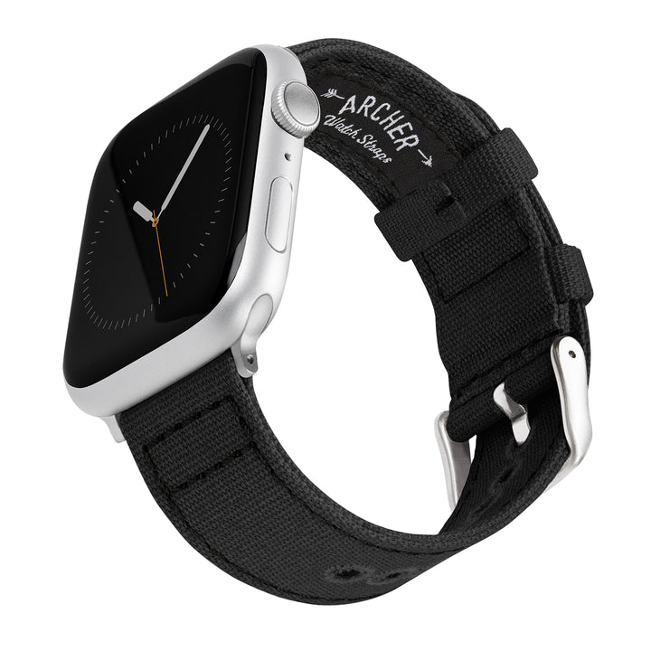 Apple Watch Canvas Watch Band - Black/Silver Aluminum – main product photo