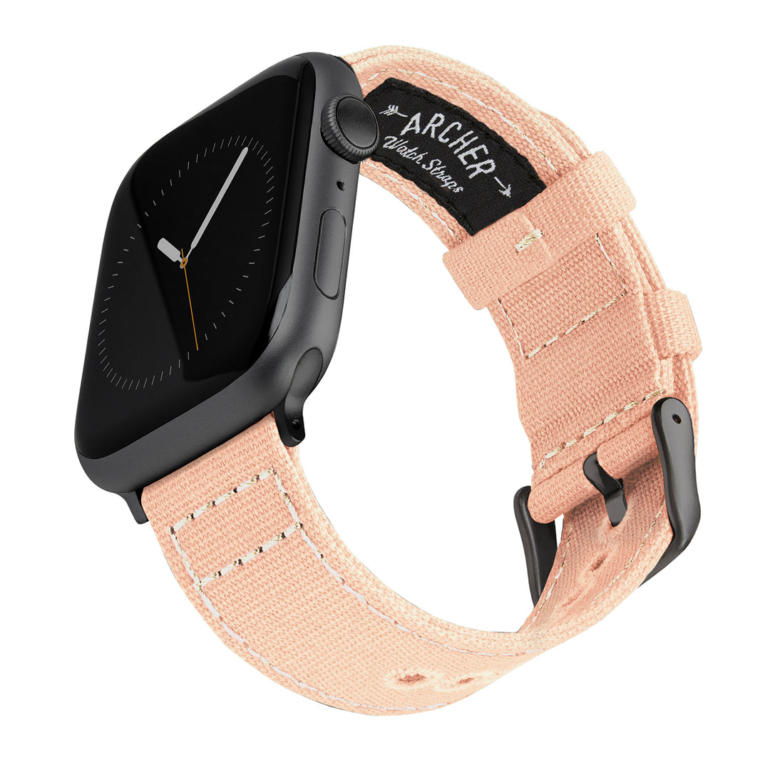 Apple Watch Canvas Watch Band - Pale Coral/Space Gray – main product photo