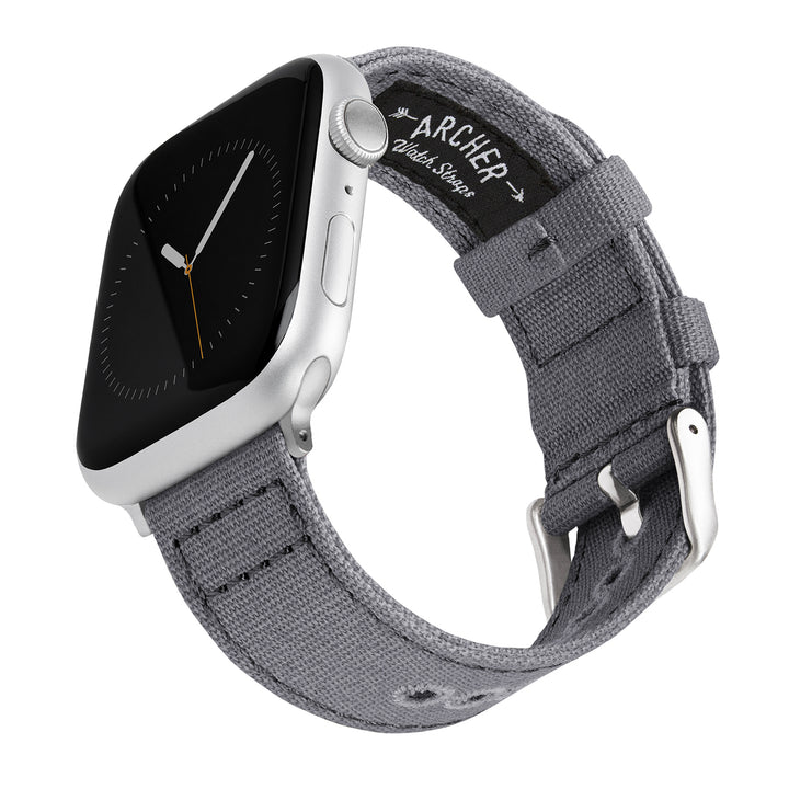 Apple Watch Canvas Watch Band - Slate Gray/Silver Aluminum – main product photo