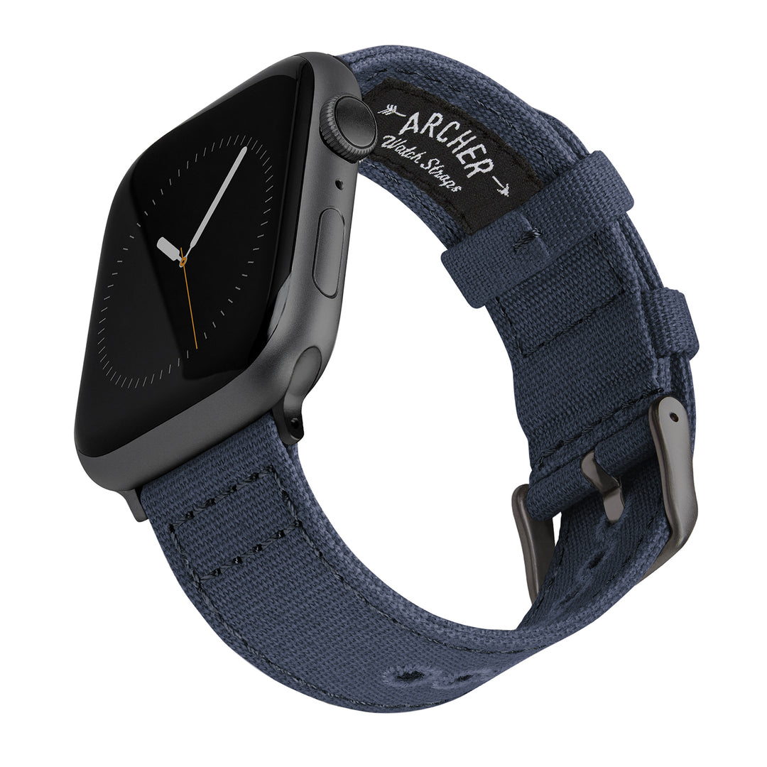 Apple Watch Canvas Watch Band - Navy Blue/Space Gray – main product photo