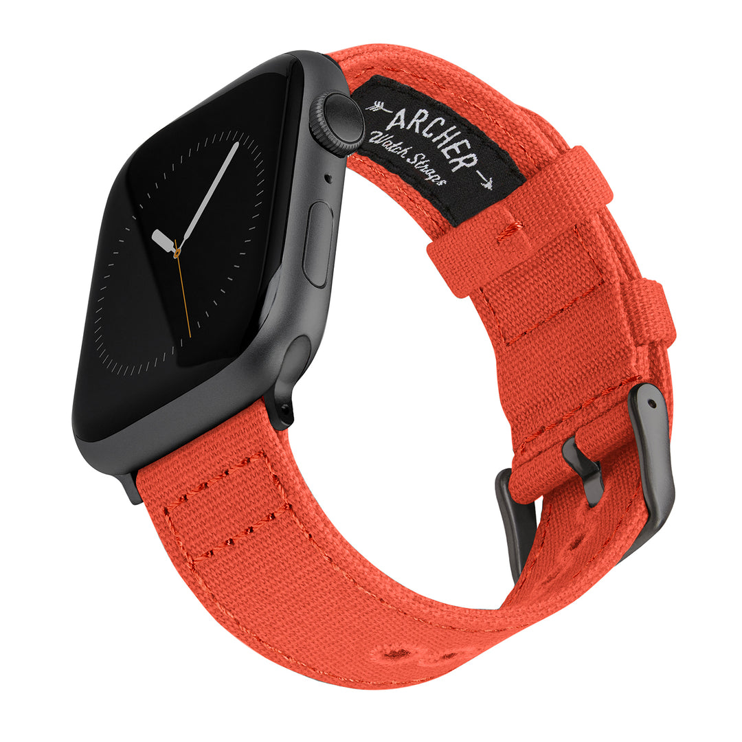 Apple Watch Canvas Watch Band - Tangelo Orange/Space Gray – main product photo