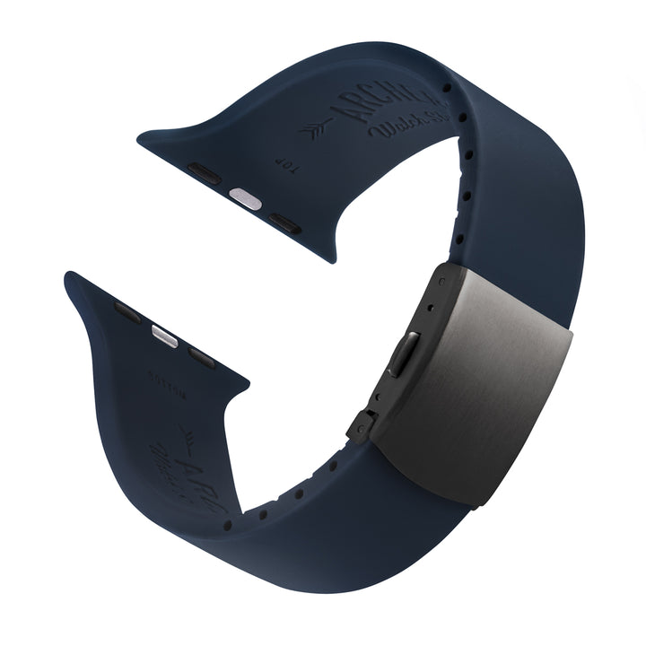Apple Watch Custom Fit Silicone Watch Band - Midnight Blue/Gray