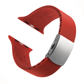 Apple Watch Custom Fit Silicone - Venetian Red/Silver