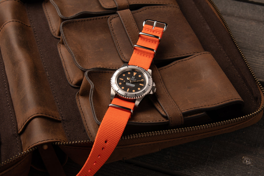 Classic Military Style Nylon Watch Band - Orange