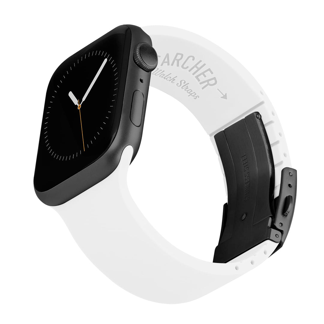 Apple Watch Custom Fit Silicone Watch Band - White/Gray – reverse side view