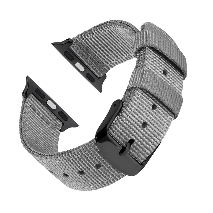 Apple Watch Nylon Watch Band in Gray/Black – reverse side