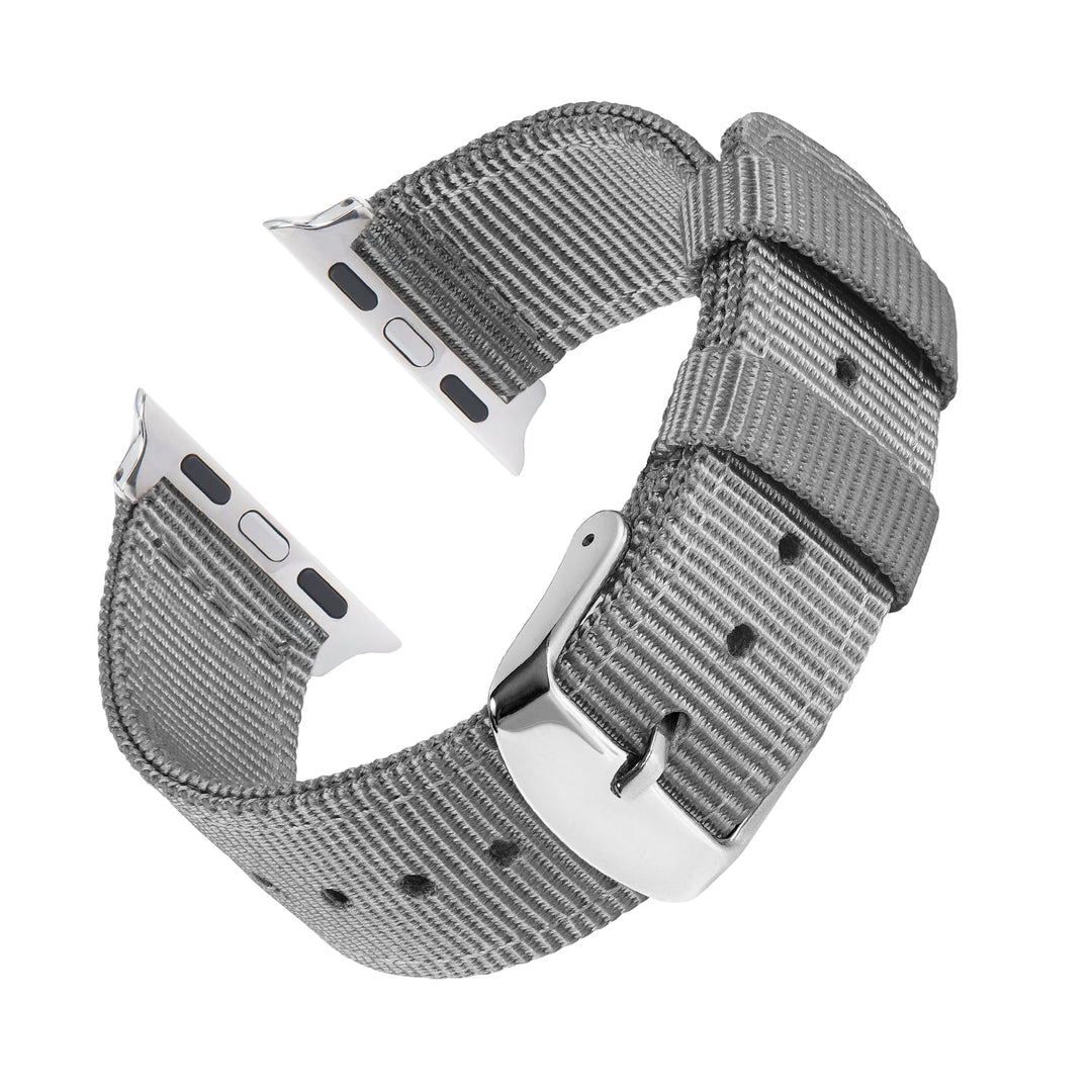 Apple Watch Nylon Watch Band in Gray/Stainless – reverse side