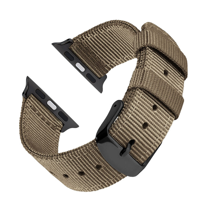 Apple Watch Nylon Watch Band in Khaki/Black – reverse side