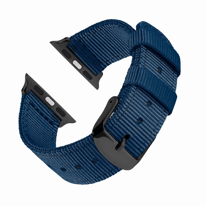 Apple Watch Nylon Watch Band in Navy/Black – reverse side