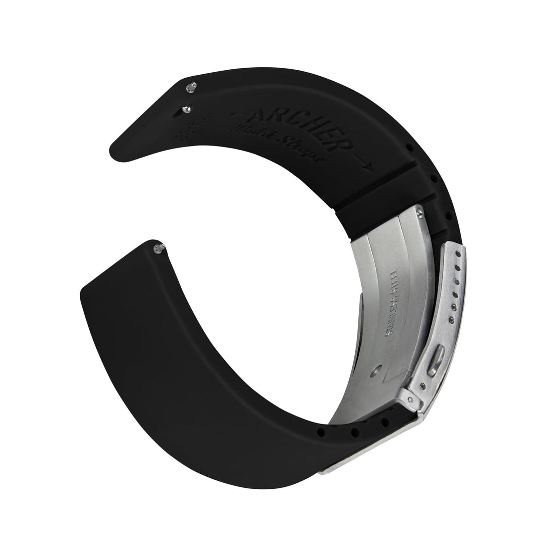 Quick Release Custom Fit Silicone Watch Band - Black