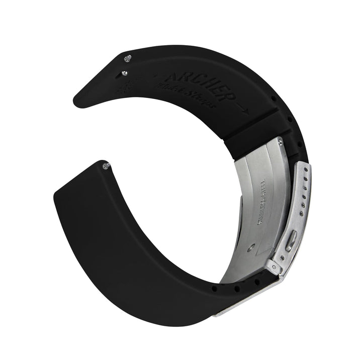 Quick Release Custom Fit Silicone Watch Band - Black