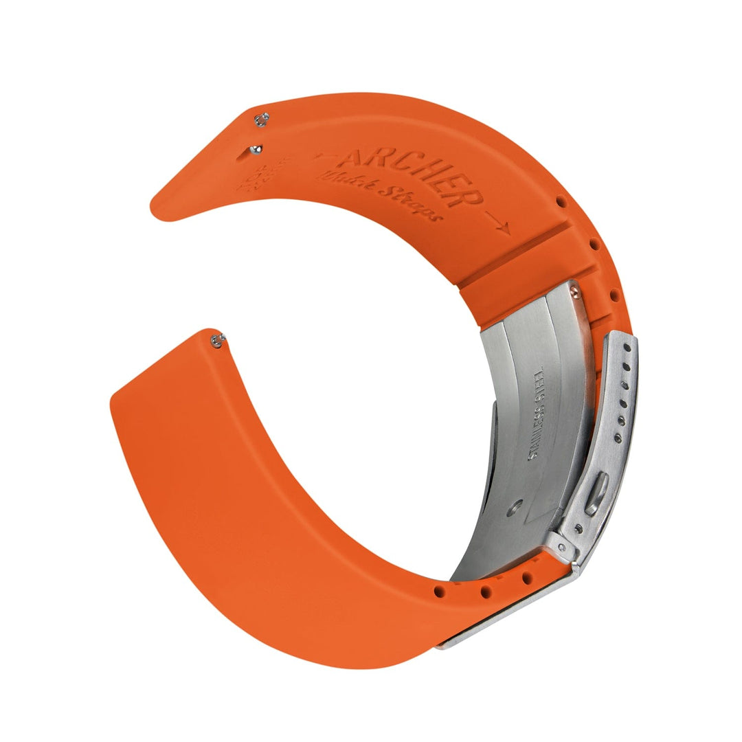 Correa de reloj de silicona ajuste personalizado y liberación rápida - Naranja Portland