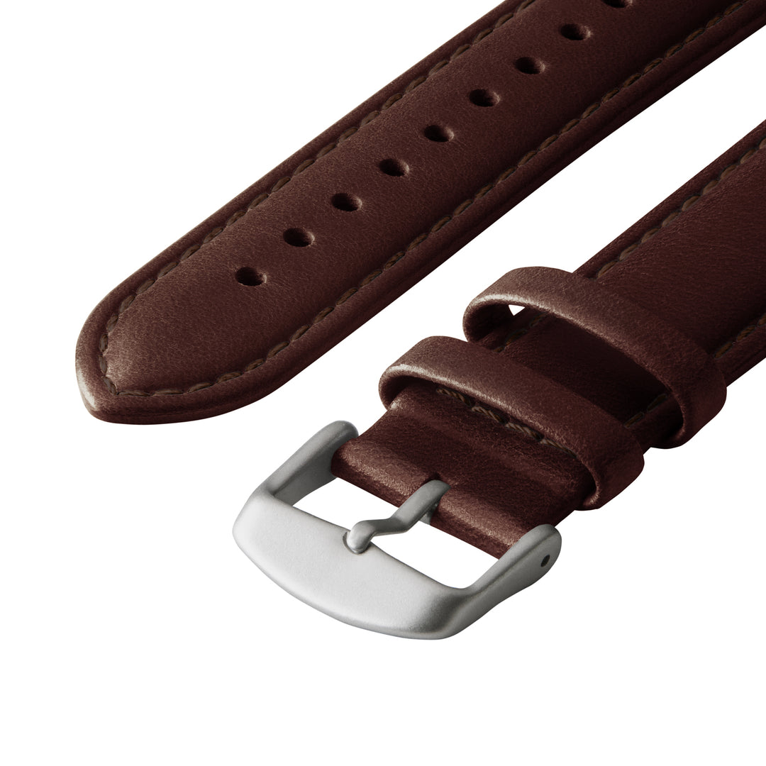 Apple Watch Leather Watch Band - Dark Chestnut/Matched/Silver Aluminum