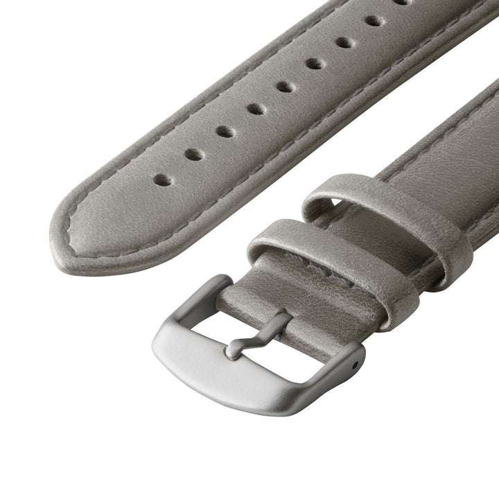 Apple Watch Leather Watch Band - Pewter Gray/Matched/Silver Aluminum