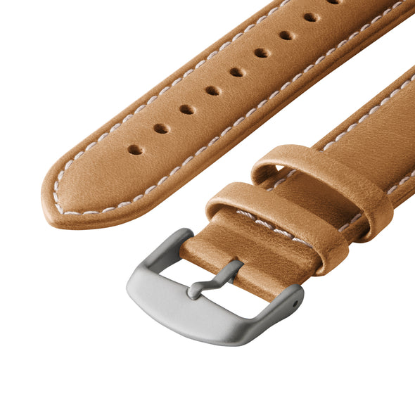 Apple Watch Leather - Camel Tan/Natural/Silver Aluminum