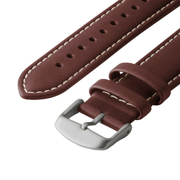 Apple Watch Leather - Mahogany/Natural/Silver Aluminum