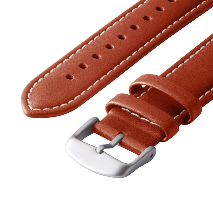 Apple Watch Leather Watch Band - Cognac/Natural/Silver Aluminum – alternate view