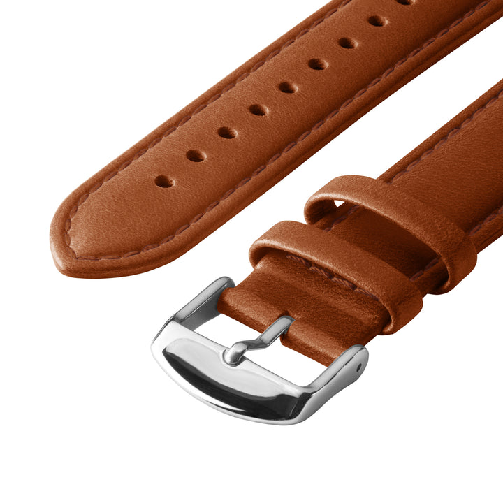 Quick Release Leather Watch Band - Cognac/Matched