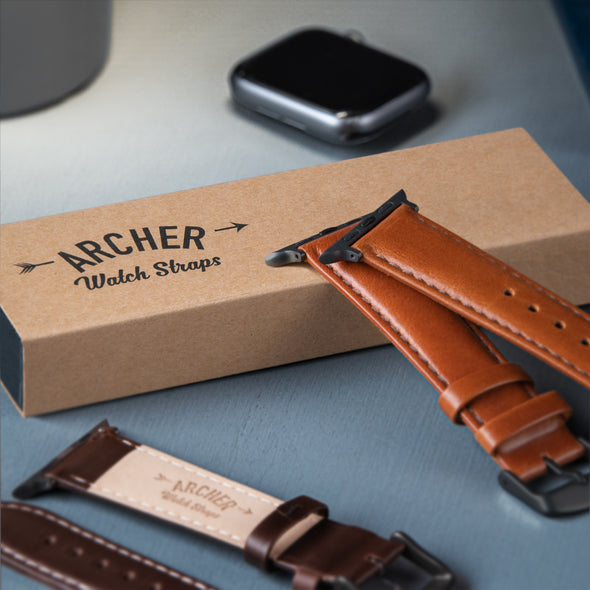 Apple Watch Leather - Cognac/Matched/Space Gray