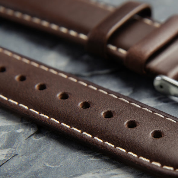 Quick Release Leather - Dark Chestnut/Natural