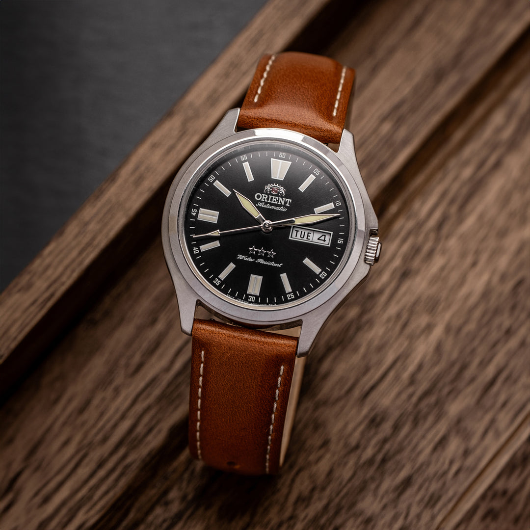 Quick Release Leather Watch Band - Cognac/Natural