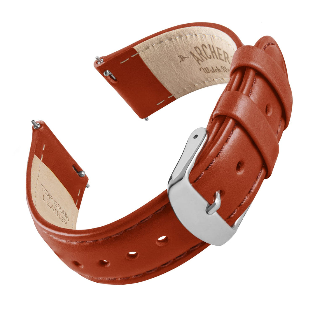 Quick Release Leather Watch Band - Cognac/Matched – main product photo