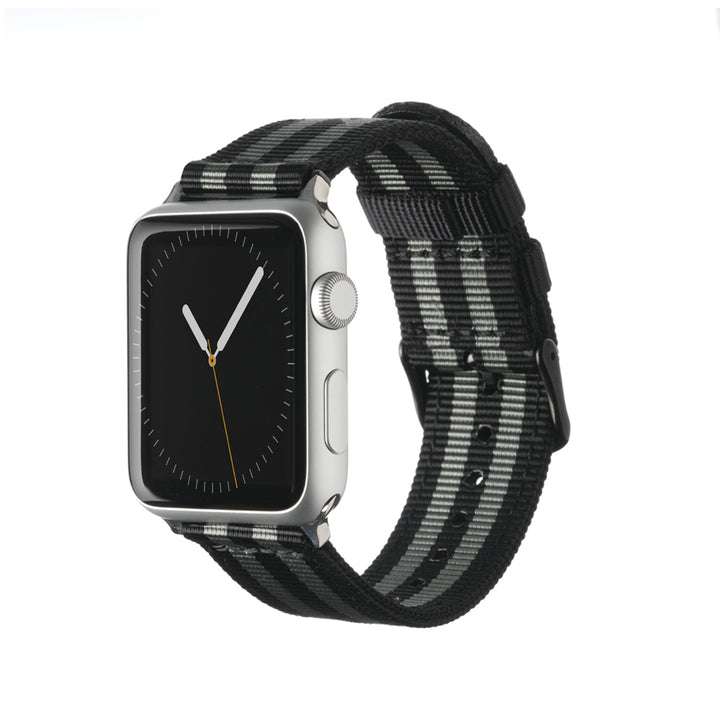 Apple Watch Nylon - Black and Gray (James Bond)/Stainless, ARC-AWNYL-BLKGRYS42, ARC-AWNYL-BLKGRYS38