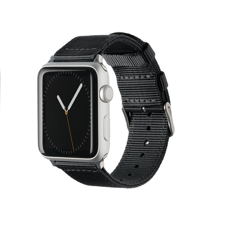 Apple Watch Nylon - Black/Stainless, ARC-AWNYL-BLKS42, ARC-AWNYL-BLKS38