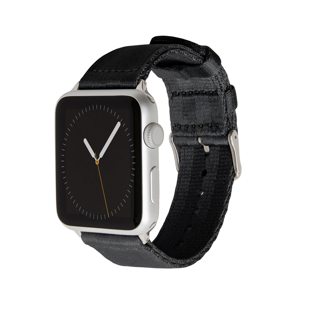 Apple Watch Seat Belt Nylon - Black/Stainless, ARC-AWSB-BLKS42, ARC-AWSB-BLKS38