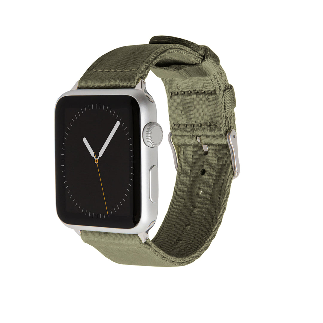 Apple Watch Seat Belt Nylon - Olive/Stainless, ARC-AWSB-OLVS42, ARC-AWSB-OLVS38