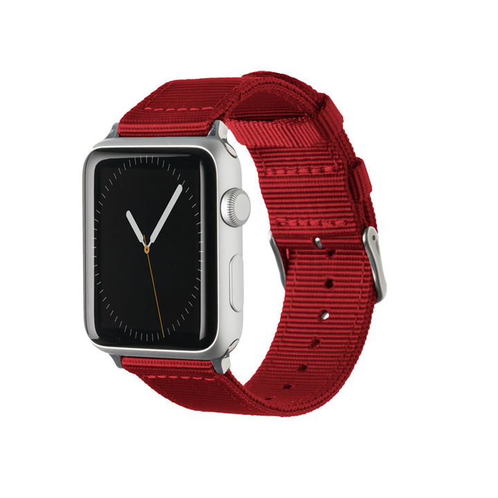 Apple Watch Nylon - Red/Stainless, ARC-AWNYL-REDS42, ARC-AWNYL-REDS38