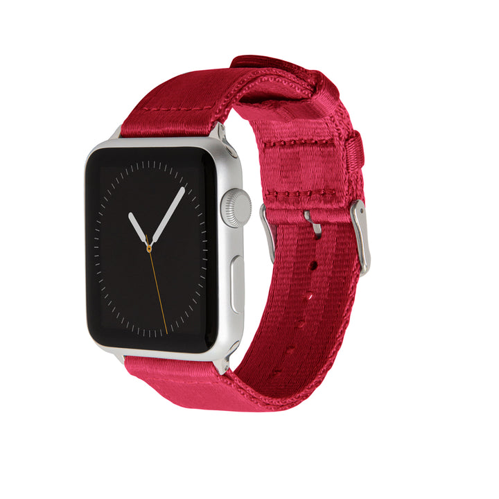 Apple Watch Seat Belt Nylon - Red/Stainless, ARC-AWSB-REDS42, ARC-AWSB-REDS38
