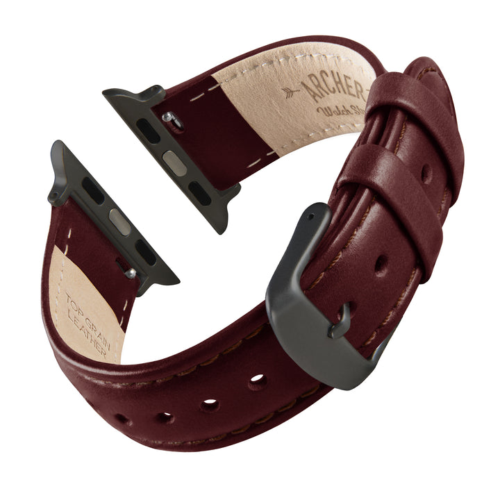 Apple Watch Leather Watch Band - Mahogany/Matched/Space Gray